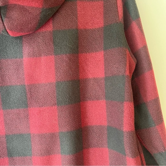 Country Liberty Hoodie XS Red Black Buffalo Plaid Fleece Pullover Unisex Cozy - Picture 13 of 13